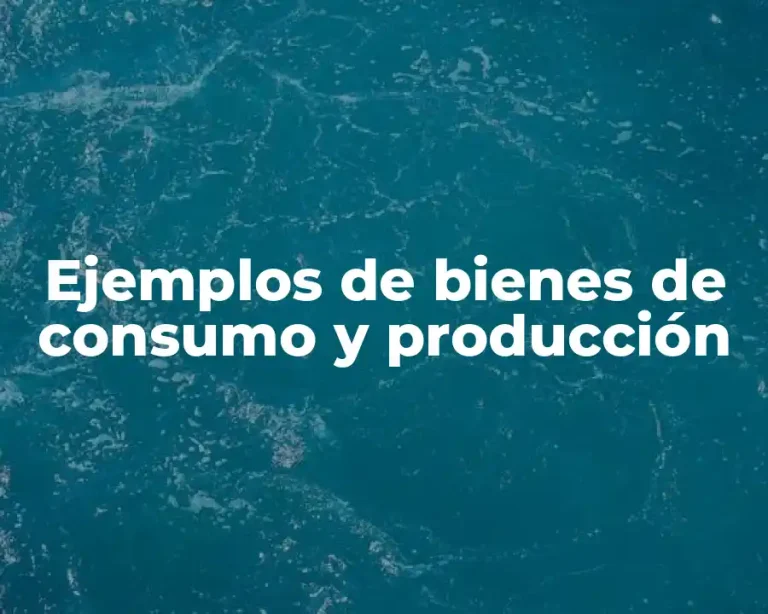 Ejemplos de bienes de consumo y producción
