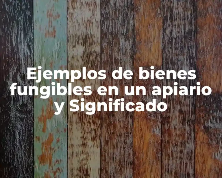 Ejemplos de bienes fungibles en un apiario y Significado