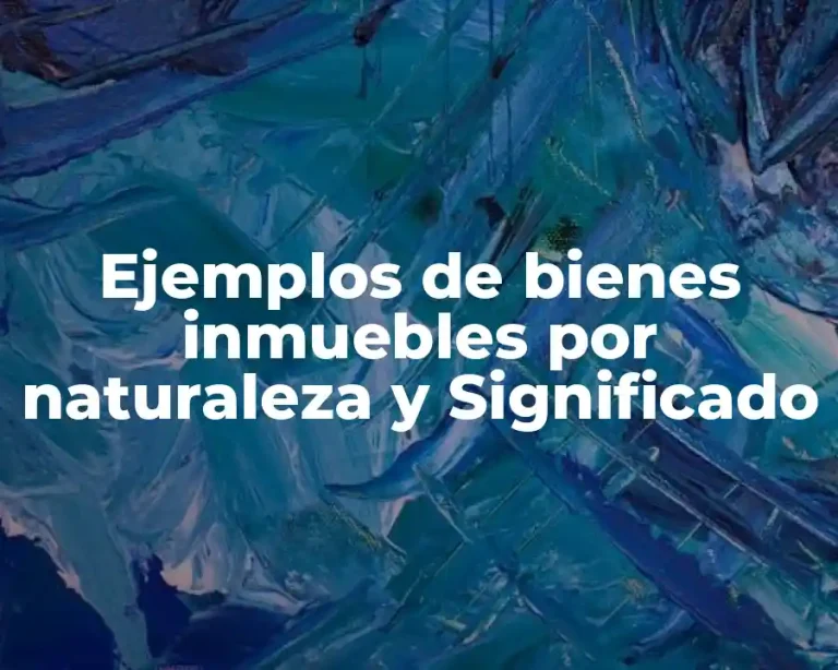 Ejemplos de bienes inmuebles por naturaleza y Significado