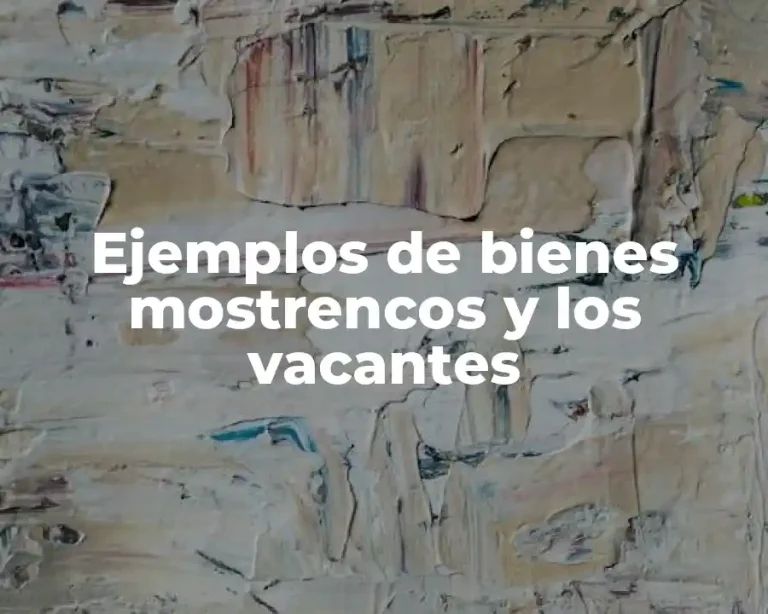 Ejemplos de bienes mostrencos y los vacantes