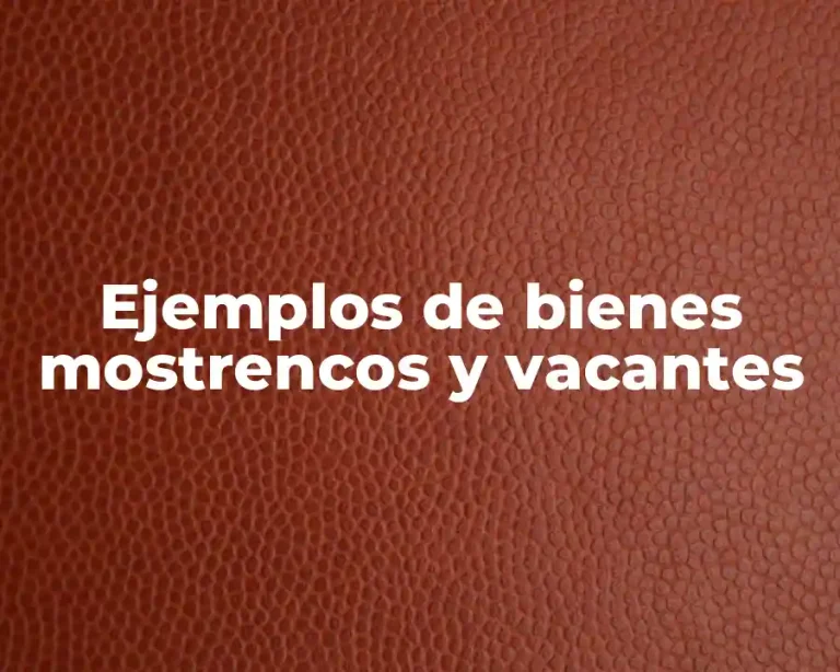 Ejemplos de bienes mostrencos y vacantes