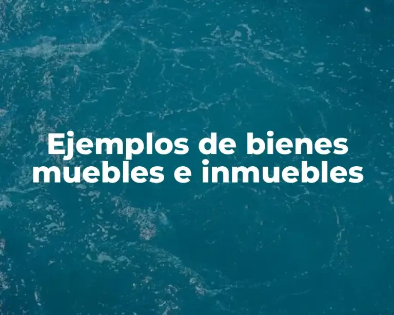 Ejemplos de bienes muebles e inmuebles