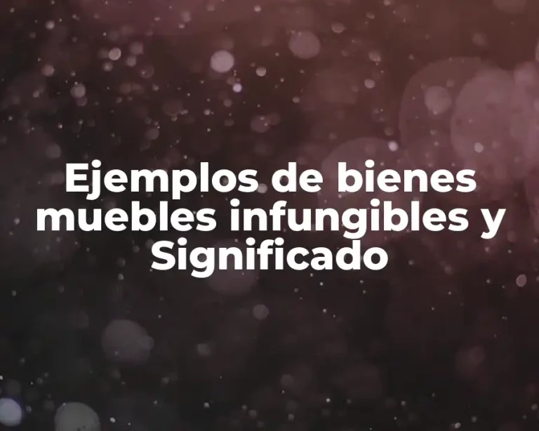 Ejemplos de bienes muebles infungibles y Significado