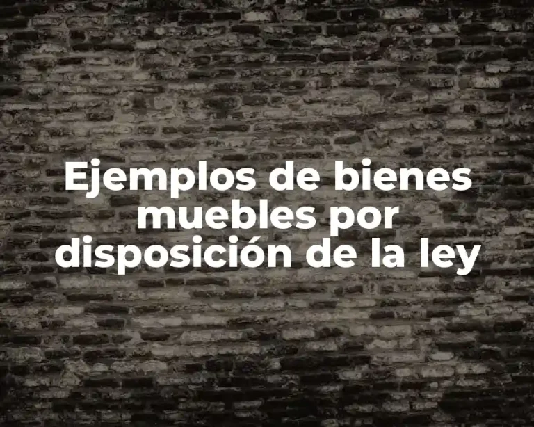 Ejemplos de bienes muebles por disposición de la ley