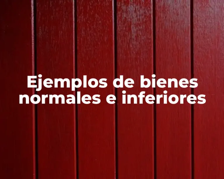 Ejemplos de bienes normales e inferiores