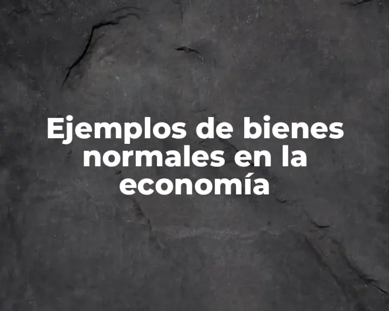 Ejemplos de bienes normales en la economía