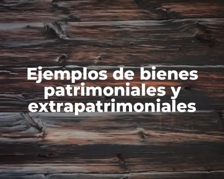 Ejemplos de bienes patrimoniales y extrapatrimoniales