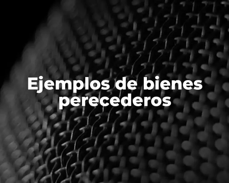 Ejemplos de bienes perecederos