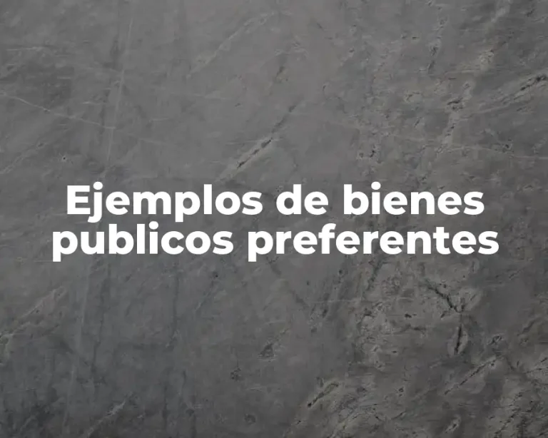 Ejemplos de bienes publicos preferentes