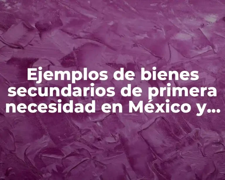 Ejemplos de bienes secundarios de primera necesidad en México y Significado