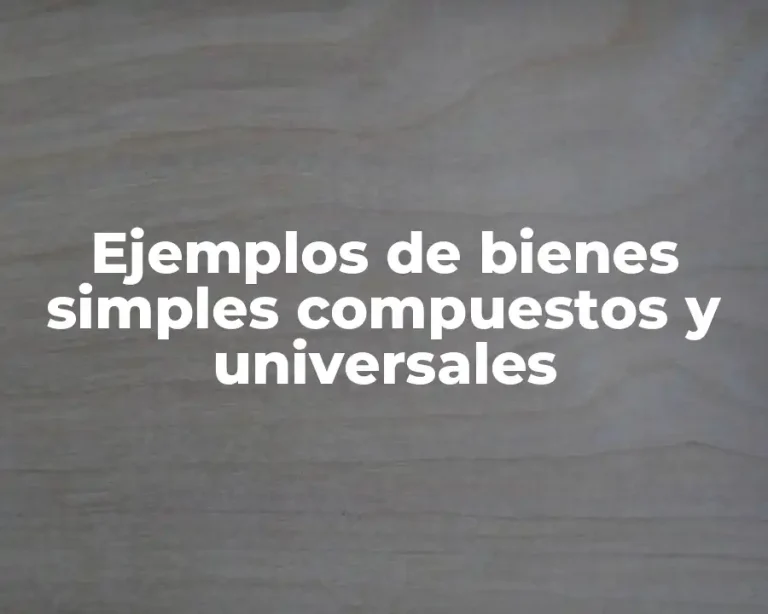Ejemplos de bienes simples compuestos y universales