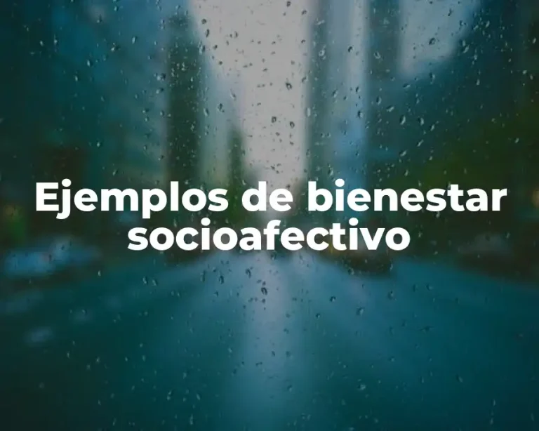 Ejemplos de bienestar socioafectivo