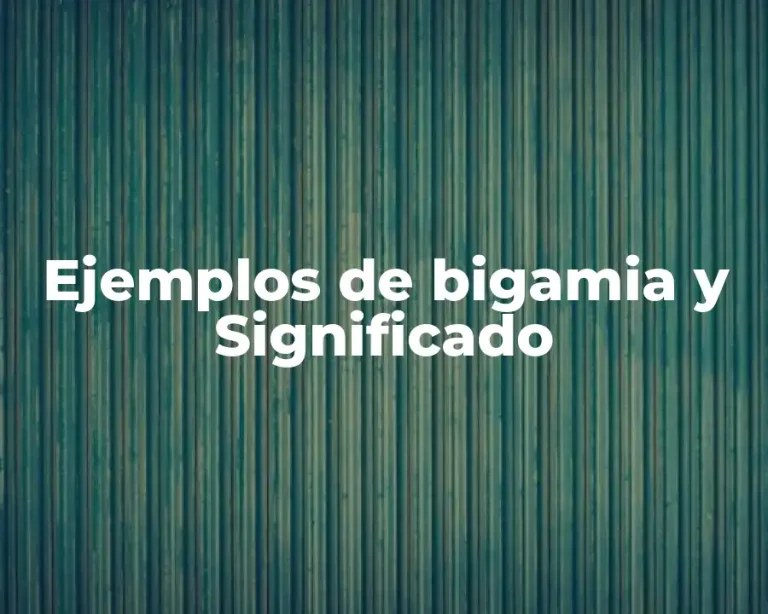 Ejemplos de bigamia y Significado