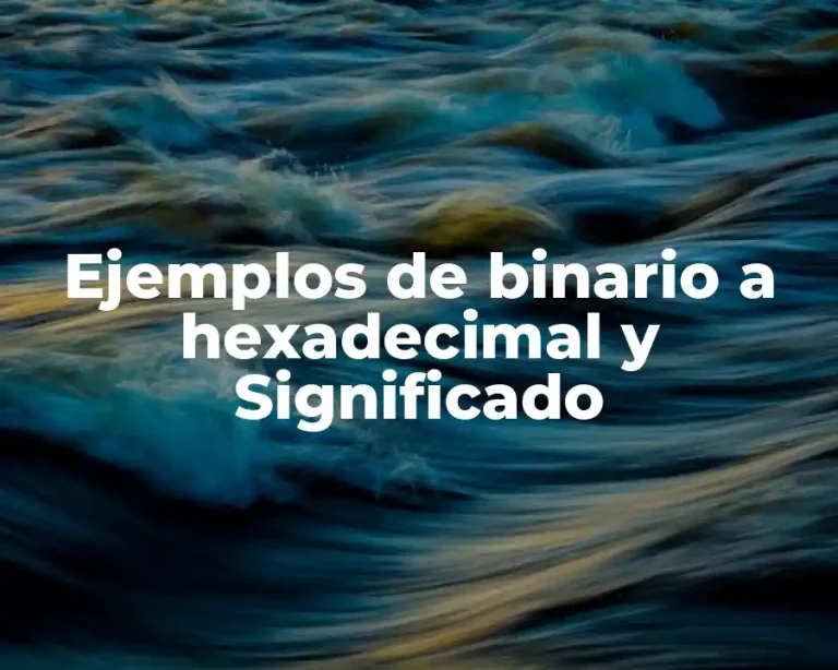 Ejemplos de binario a hexadecimal y Significado
