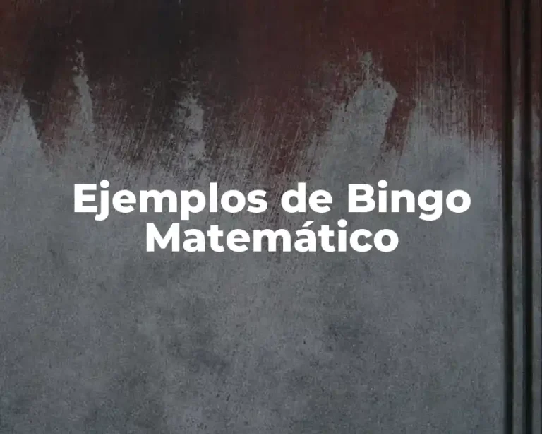 Ejemplos de Bingo Matemático