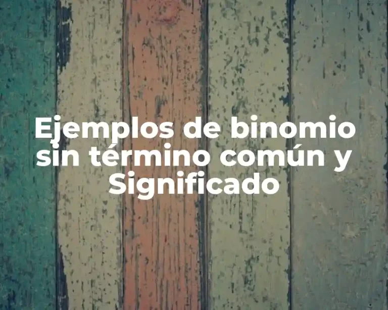 Ejemplos de binomio sin término común y Significado
