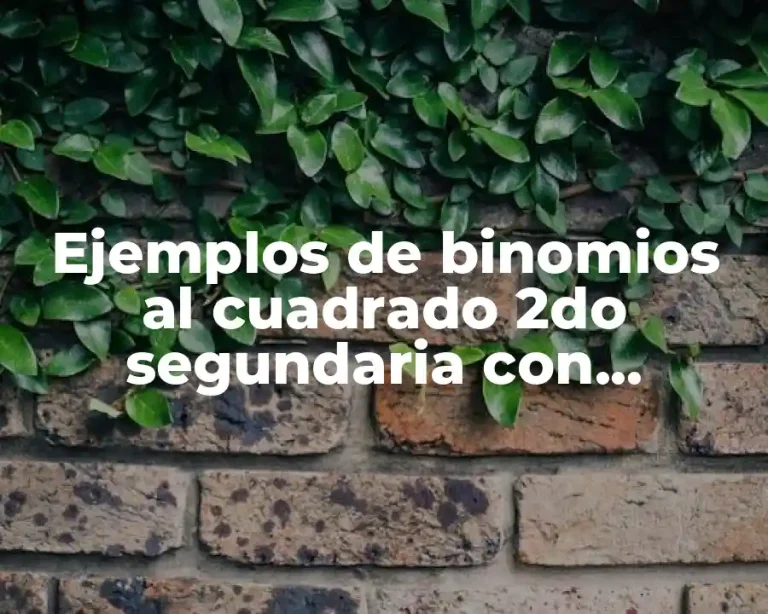 Ejemplos de binomios al cuadrado 2do segundaria con respuestas