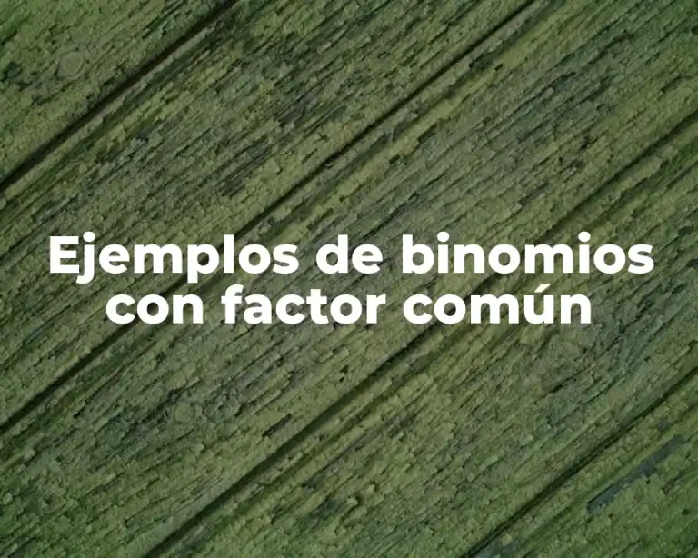Ejemplos de binomios con factor común