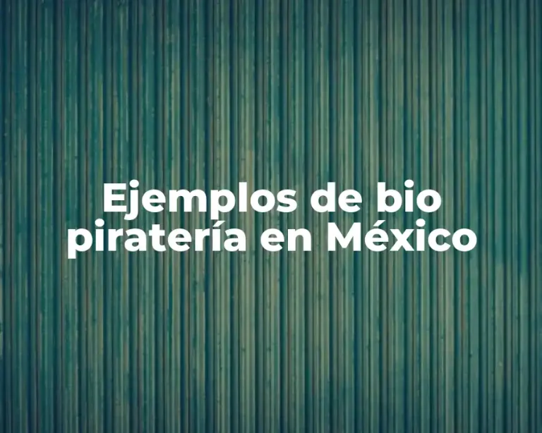 Ejemplos de bio piratería en México