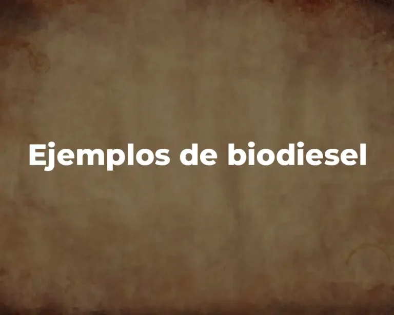 Ejemplos de biodiesel
