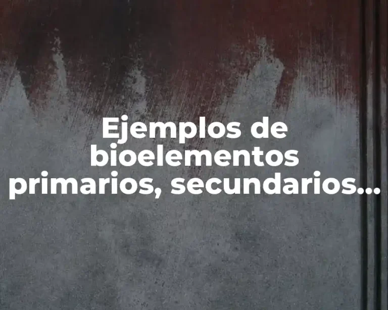 Ejemplos de bioelementos primarios, secundarios y oligoelementos