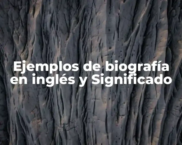 Ejemplos de biografía en inglés y Significado