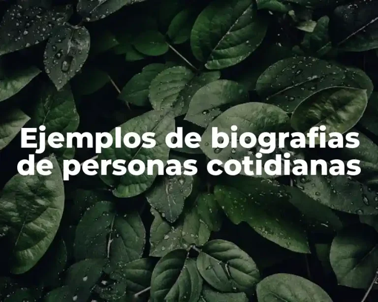 Ejemplos de biografias de personas cotidianas