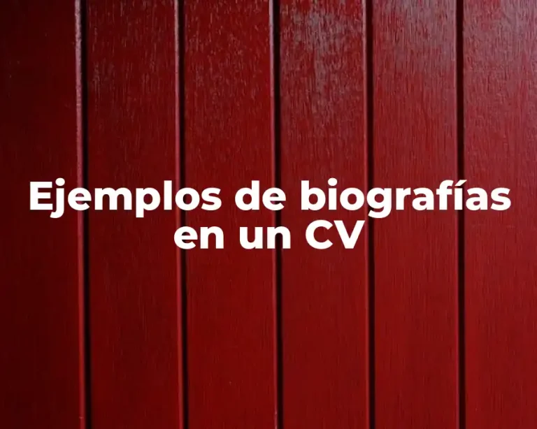 Ejemplos de biografías en un CV