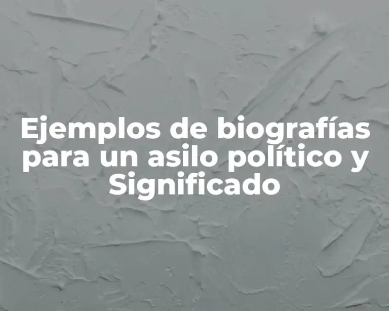 Ejemplos de biografías para un asilo político y Significado