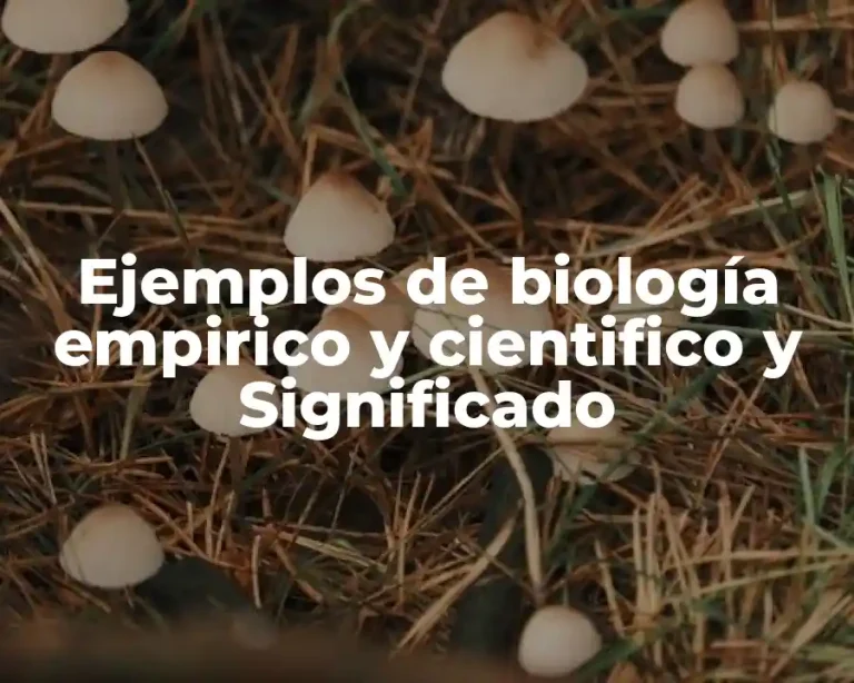 Ejemplos de biología empirico y cientifico y Significado