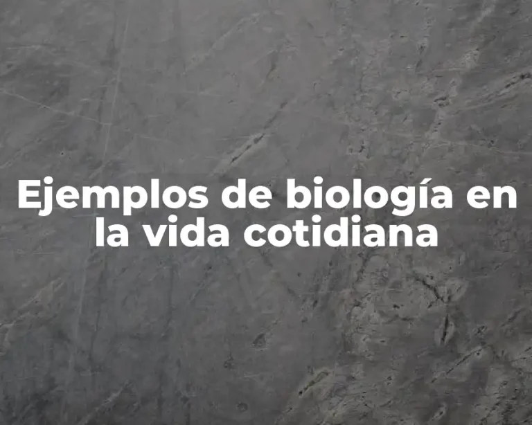 Ejemplos de biología en la vida cotidiana