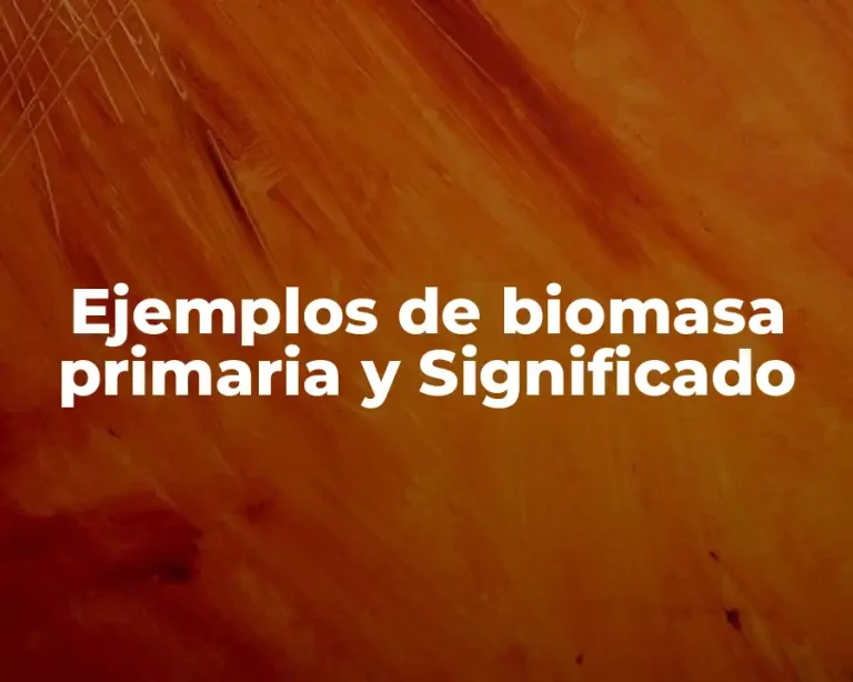 Ejemplos de biomasa primaria y Significado