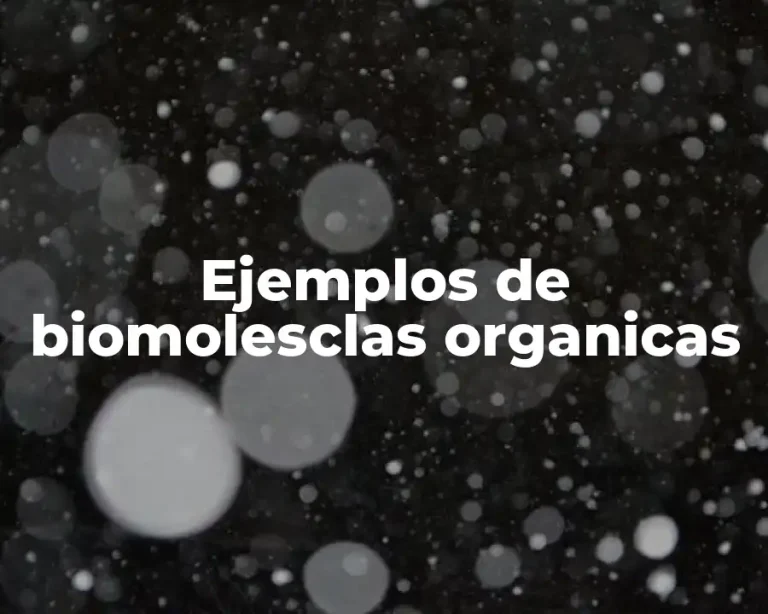 Ejemplos de biomolesclas organicas