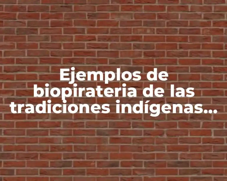 Ejemplos de biopirateria de las tradiciones indígenas mexicanas