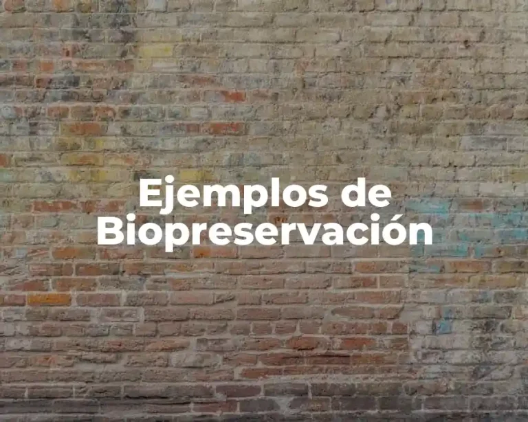 Ejemplos de Biopreservación