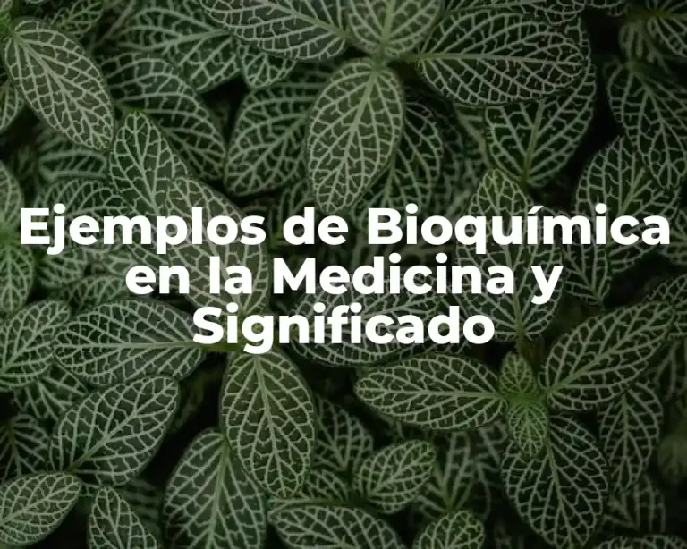 Ejemplos de Bioquímica en la Medicina y Significado
