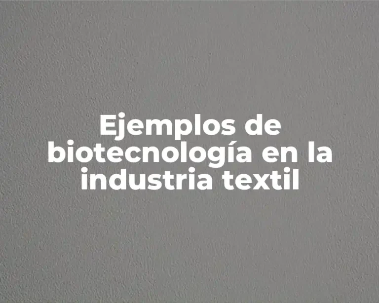 Ejemplos de biotecnología en la industria textil