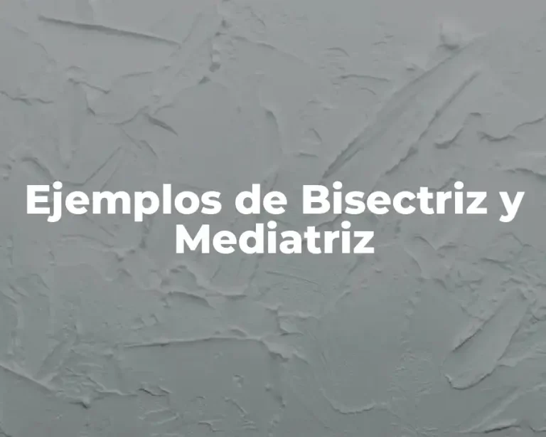 Ejemplos de Bisectriz y Mediatriz