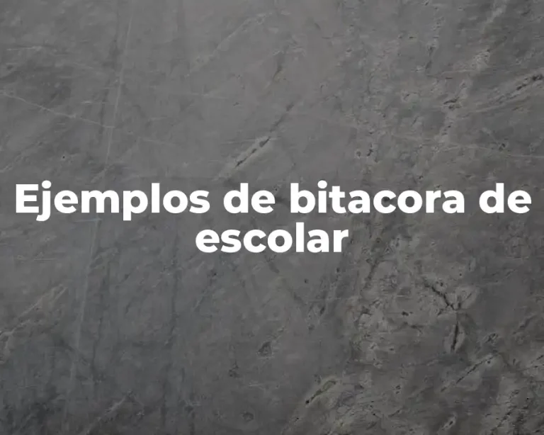 Ejemplos de bitacora de escolar