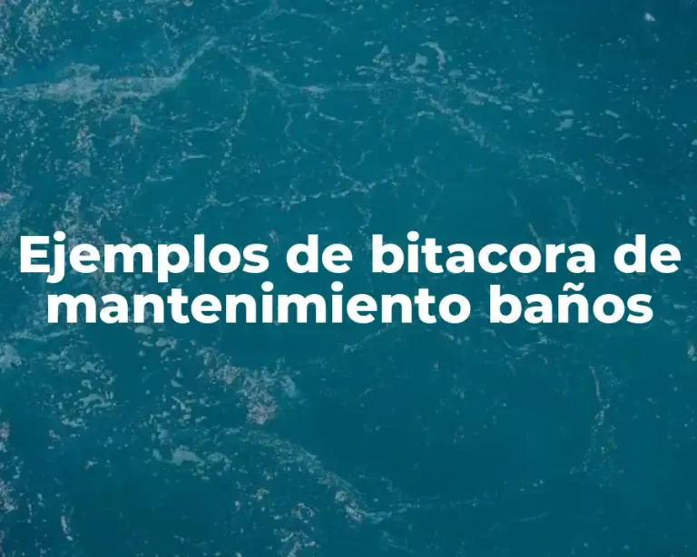 Ejemplos de bitacora de mantenimiento baños
