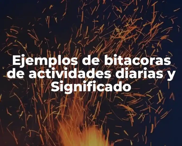 Ejemplos de bitacoras de actividades diarias y Significado