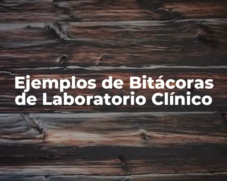 Ejemplos de Bitácoras de Laboratorio Clínico