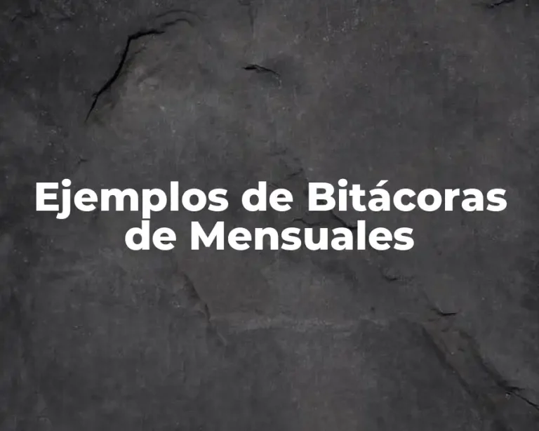 Ejemplos de Bitácoras de Mensuales