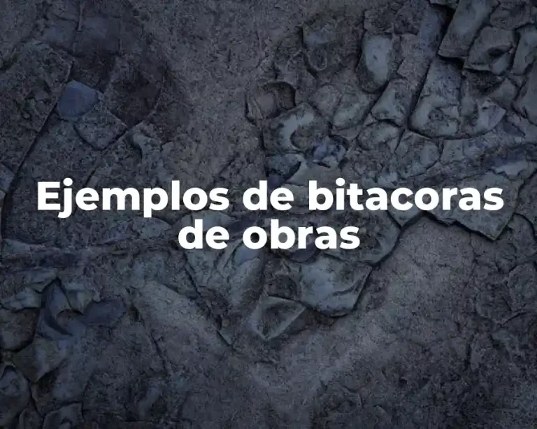 Ejemplos de bitacoras de obras