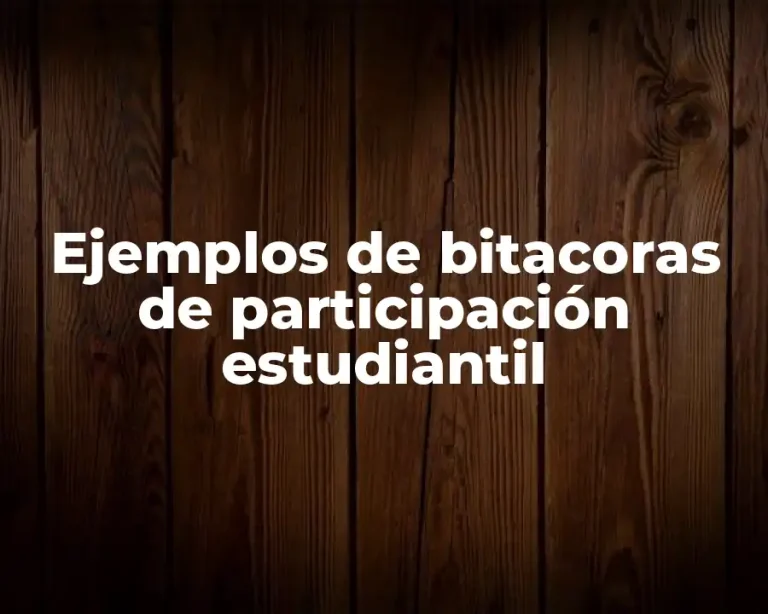 Ejemplos de bitacoras de participación estudiantil
