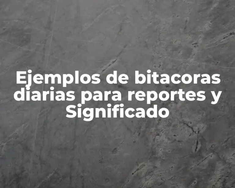 Ejemplos de bitacoras diarias para reportes y Significado