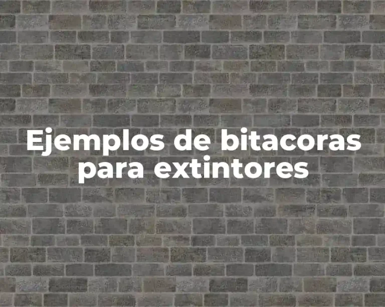 Ejemplos de bitacoras para extintores