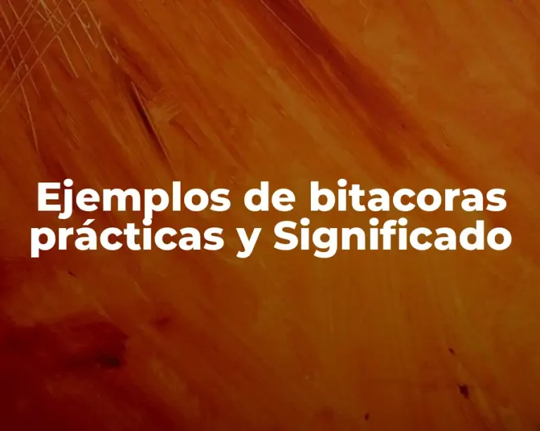 Ejemplos de bitacoras prácticas y Significado