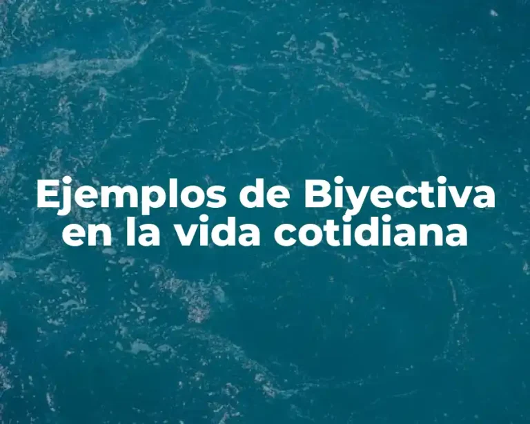 Ejemplos de Biyectiva en la vida cotidiana