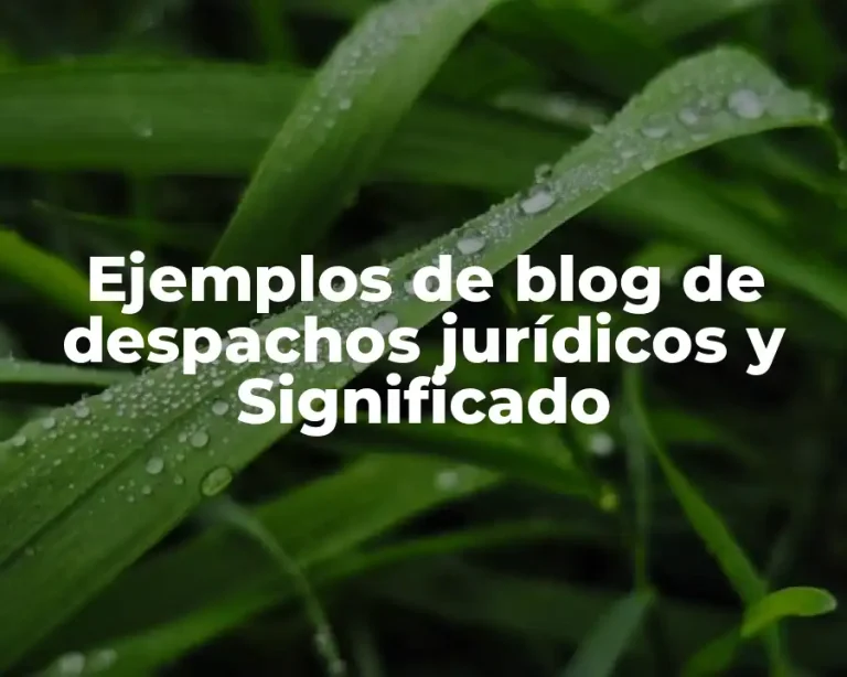 Ejemplos de blog de despachos jurídicos y Significado
